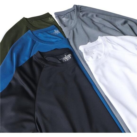 Mens Dry Fit Running Shirt Moisture Wicking Gym Workout Athletic T Shirt - Picture 5 of 7